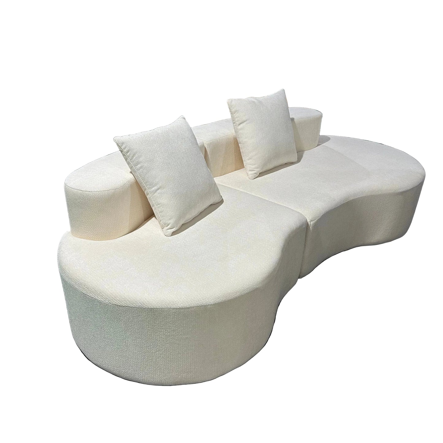 Cirrus Curve Modular Sofa, Sculptural Curved Sectional Couch for Modern Living Room, Contemporary Bouclé Style Lounge Furniture