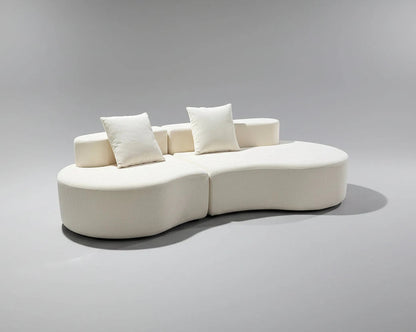 Cirrus Curve Modular Sofa, Sculptural Curved Sectional Couch for Modern Living Room, Contemporary Bouclé Style Lounge Furniture