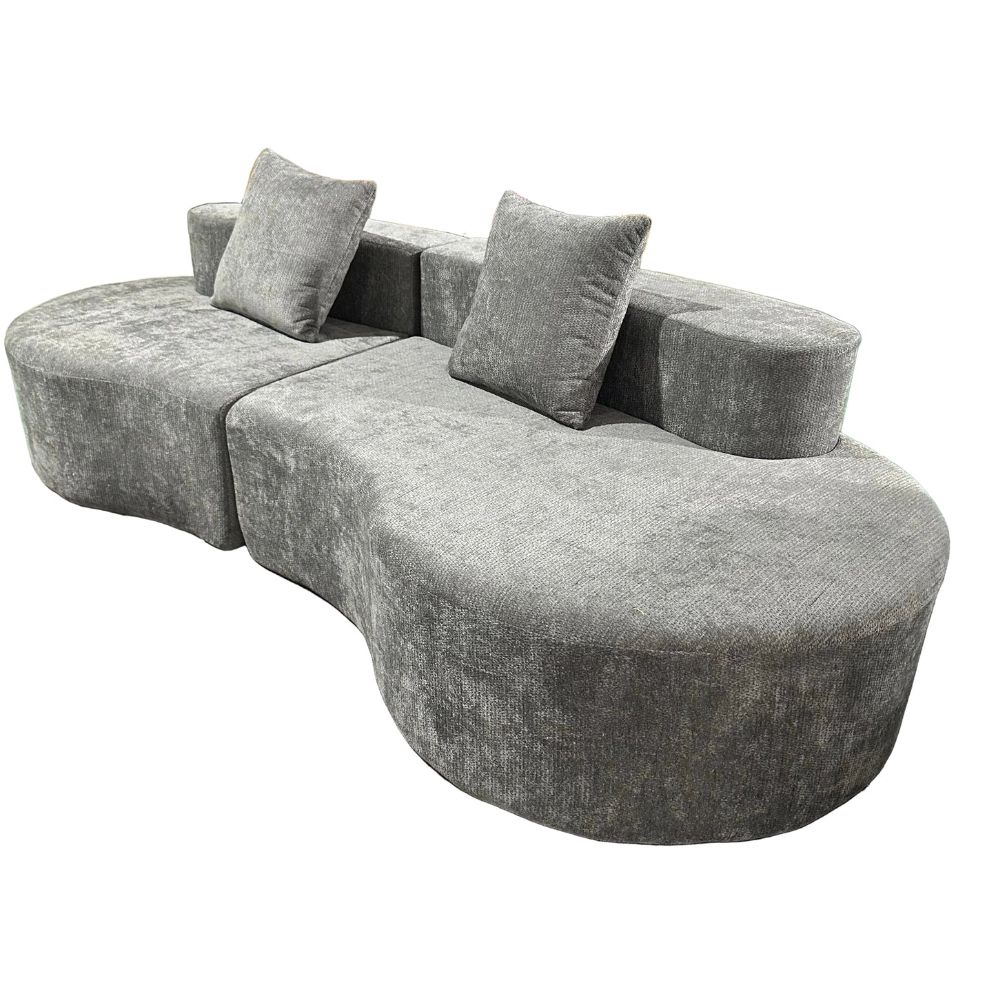 Cirrus Curve Modular Sofa, Sculptural Curved Sectional Couch for Modern Living Room, Contemporary Bouclé Style Lounge Furniture