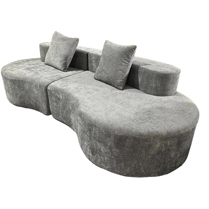 Cirrus Curve Modular Sofa, Sculptural Curved Sectional Couch for Modern Living Room, Contemporary Bouclé Style Lounge Furniture