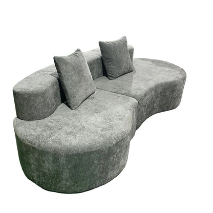 Cirrus Curve Modular Sofa, Sculptural Curved Sectional Couch for Modern Living Room, Contemporary Bouclé Style Lounge Furniture