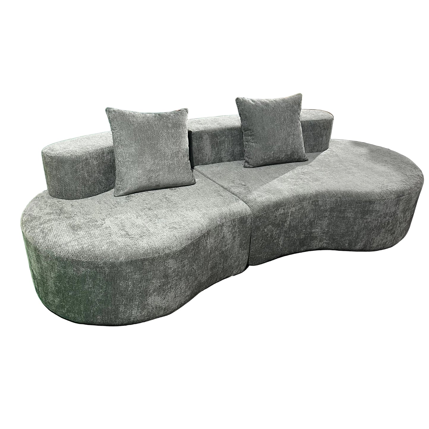 Cirrus Curve Modular Sofa, Sculptural Curved Sectional Couch for Modern Living Room, Contemporary Bouclé Style Lounge Furniture
