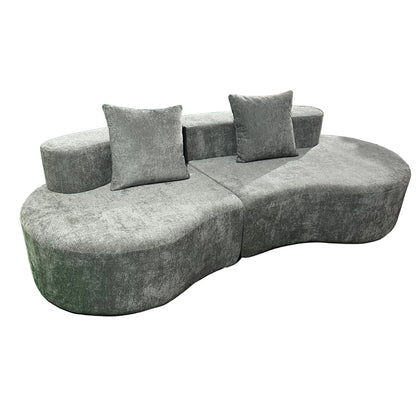 Cirrus Curve Modular Sofa, Sculptural Curved Sectional Couch for Modern Living Room, Contemporary Bouclé Style Lounge Furniture