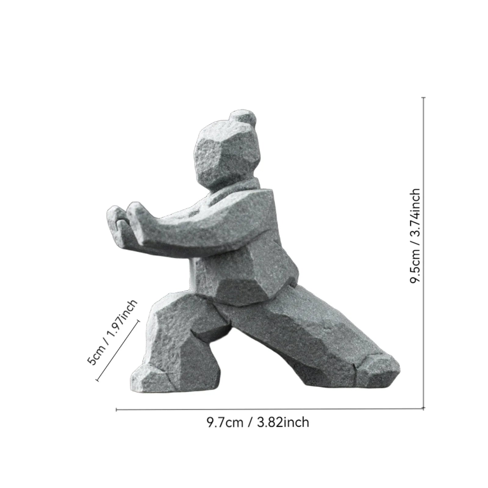 DArtano miniature Tai Chi master figurine made of Chinese stone, suitable for home or tea table décor, detailed and elegant.