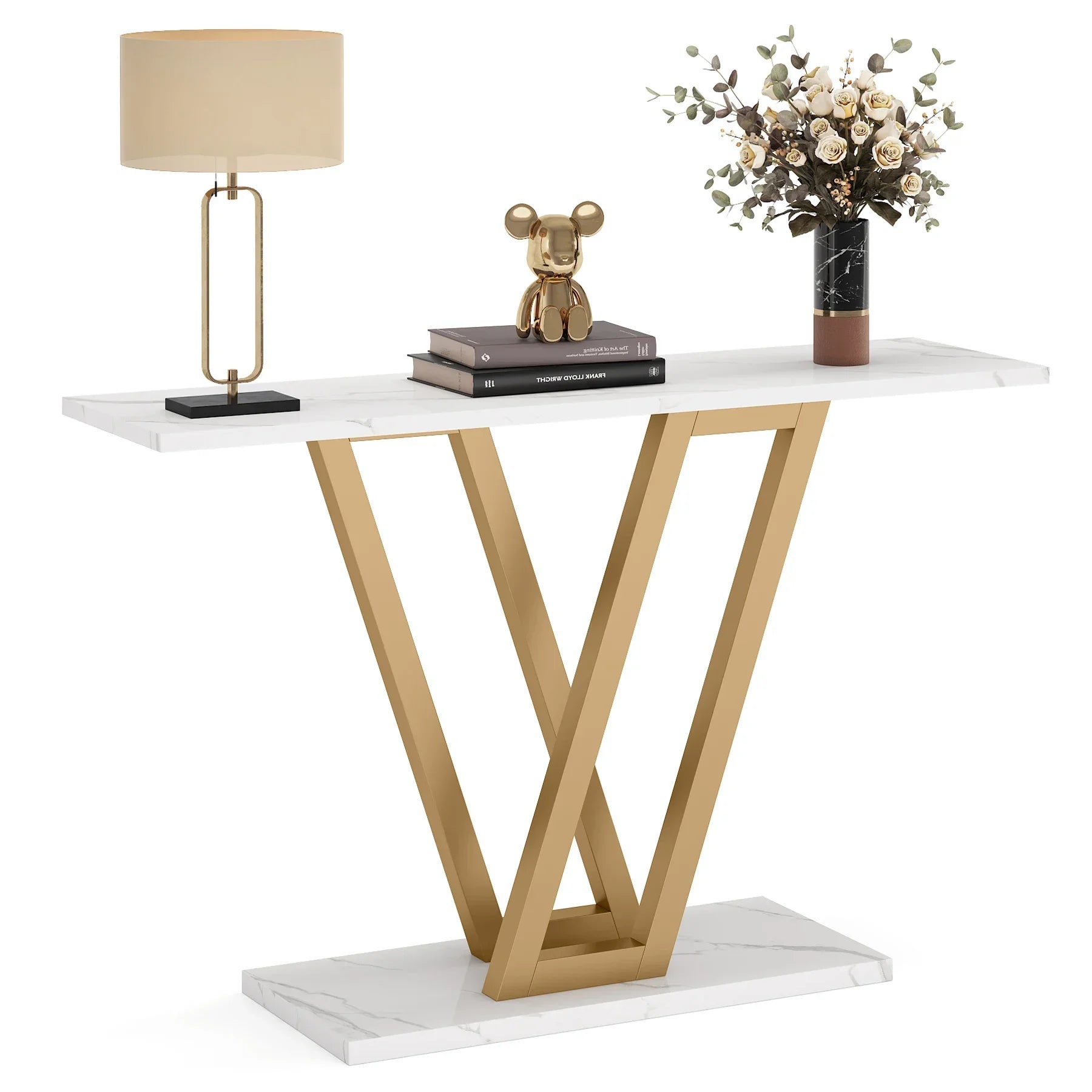 Klassyx industrial console table with metal frame and wooden tabletop, ideal for modern entryways or living spaces.
