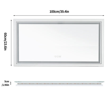 Large Illuminated LED Bathroom Mirror with Front & Backlit Lighting