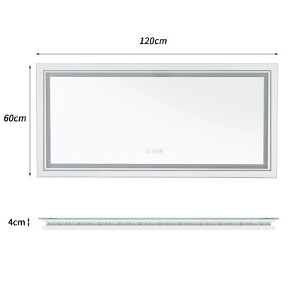 Large Illuminated LED Bathroom Mirror with Front & Backlit Lighting