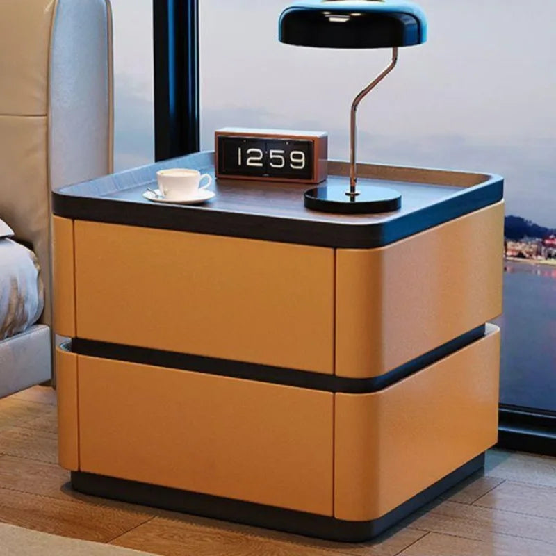 Minimalist premium bedside cabinet by Klassyx, featuring a sleek modern design with a smooth surface and compact storage space.