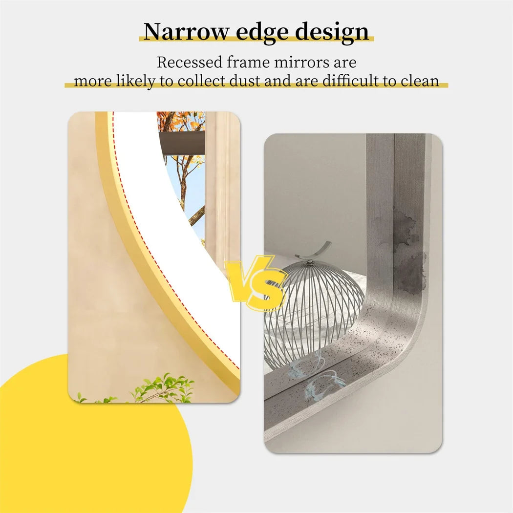 LUVODI Luxury Oval LED Bathroom Mirror with Gold Aluminium Frame & Demister