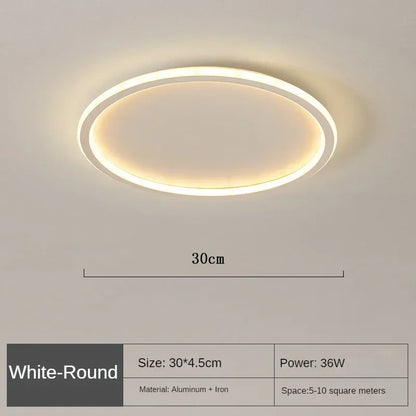 Dimmable LED ring flush mount chandelier in black and white, modern ceiling light with sleek design and ambient lighting.
