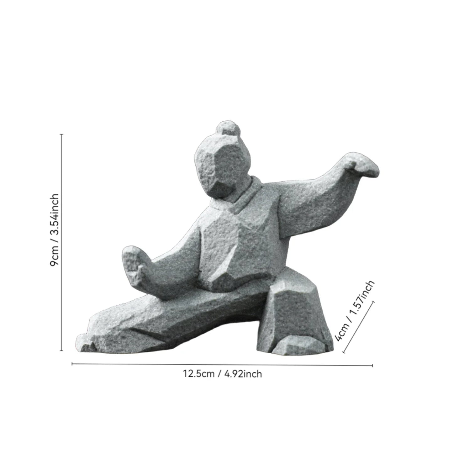 DArtano miniature Tai Chi master figurine, Chinese stone sculpture for home or tea table décor, detailed and serene design