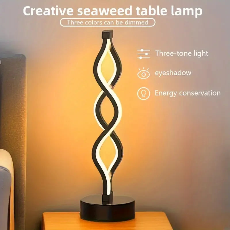 Modern Twist LED table lamp by DArtano, dimmable night light with ambient lighting, sleek design, and soft illumination.