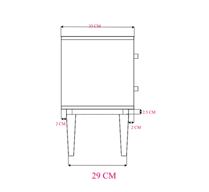 Minimalist Mango Wood Oslo Bedside Table