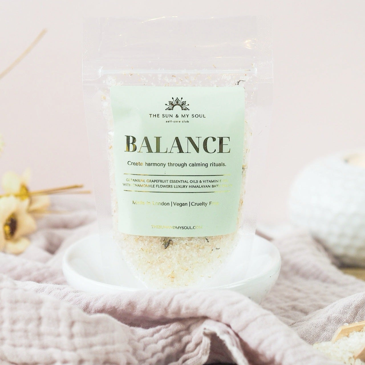 Geranium & Grapefruit Himalayan Bath Salts | Luxury Aromatherapy Spa Soak