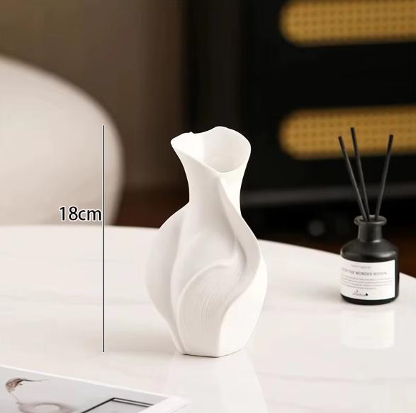 Nordic ceramic vase from TrendHomeDepot featuring a minimalist abstract Scandinavian design for modern home décor.