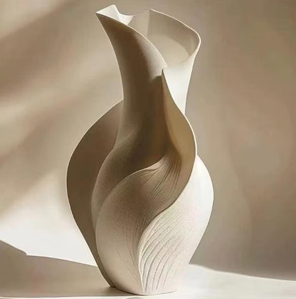 Nordic ceramic vase by TrendHomeDepot featuring a minimalist abstract design, ideal for modern Scandinavian home décor.