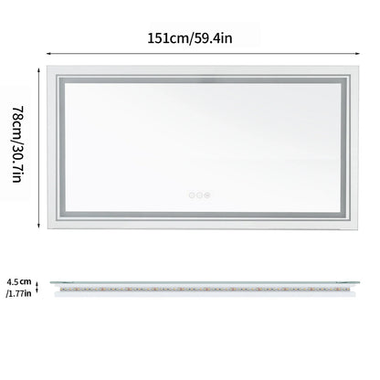 Large Illuminated LED Bathroom Mirror with Front & Backlit Lighting