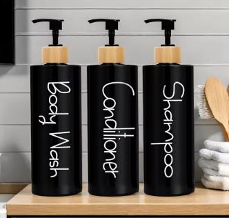 3PCS Bathroom Soap Dispenser Reusable Hand Pump Dispenser Bottle