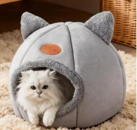 Winter Warm Cat Nest Semi-Enclosed Design Windproof And Cold-Resistant