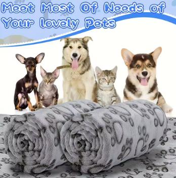 Soft Fluffy High Quality Pet Blanket Cute Cartoon Pattern for Cats & Dogs