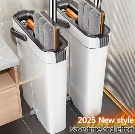 JOYBOS 40cm SpinHand Free Flat Mop With Bucket 360 Complete Cleaning System