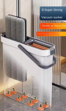 JOYBOS 40cm SpinHand Free Flat Mop With Bucket 360 Complete Cleaning System