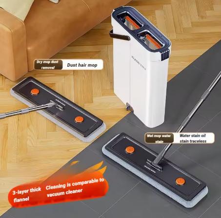 JOYBOS 40cm SpinHand Free Flat Mop With Bucket 360 Complete Cleaning System