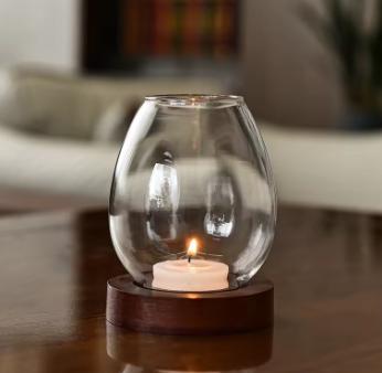 Transparent Glass Candle Holder Round Tealight Candlesticks Retro Oil Lamp Shape Romantic Wedding Party Dinner Table Decoration