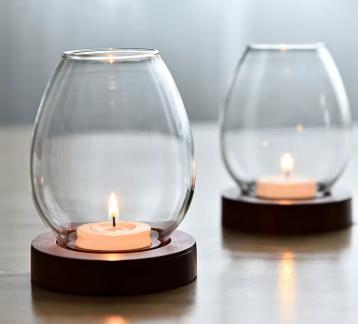 Transparent Glass Candle Holder Round Tealight Candlesticks Retro Oil Lamp Shape Romantic Wedding Party Dinner Table Decoration