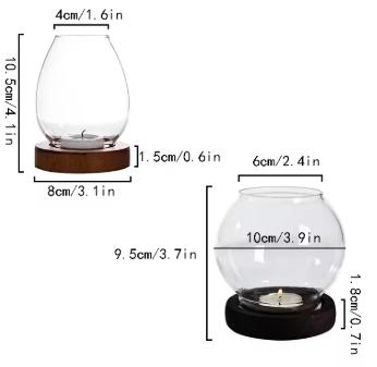 Transparent Glass Candle Holder Round Tealight Candlesticks Retro Oil Lamp Shape Romantic Wedding Party Dinner Table Decoration