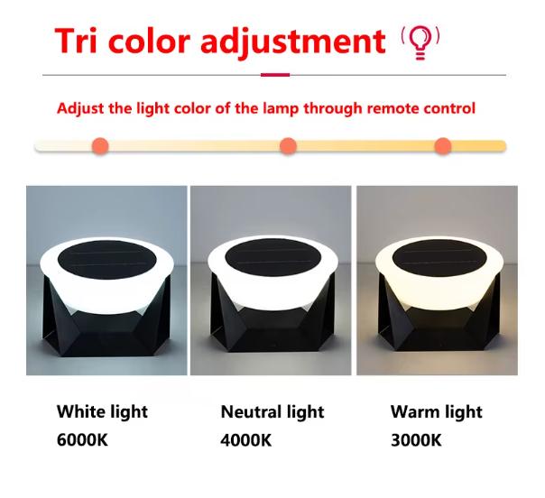 Remote-Controlled LED Solar Column Light — Waterproof Cylindrical Outdoor Lamp for Garden, Gate Posts, and Entryways (Dimmable)