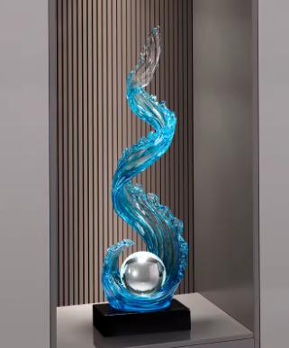 Home Decor Wind and Water Rising Resin Sculpture