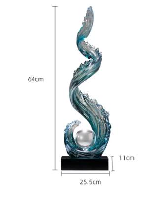 Home Decor Wind and Water Rising Resin Sculpture