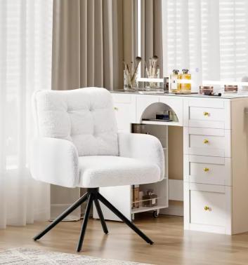 Armchair with thick padded cushions - a stylish and comfortable accent chair for any bedroom or livingroom