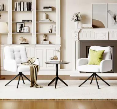 Armchair with thick padded cushions - a stylish and comfortable accent chair for any bedroom or livingroom