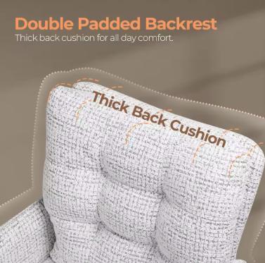 Armchair with thick padded cushions - a stylish and comfortable accent chair for any bedroom or livingroom