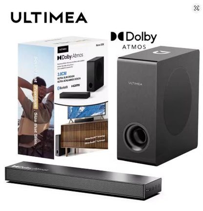 Dolby Atmos 2.1 Soundbar with Subwoofer,  Bluetooth Home Theater 3D Surround System for Smart TVs