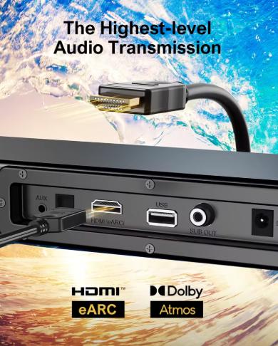 Dolby Atmos 2.1 Soundbar with Subwoofer,  Bluetooth Home Theater 3D Surround System for Smart TVs