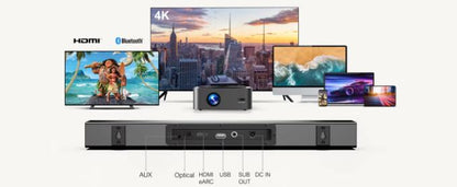 Dolby Atmos 2.1 Soundbar with Subwoofer,  Bluetooth Home Theater 3D Surround System for Smart TVs