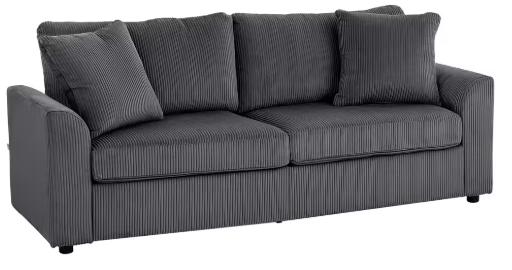 Jumbo Cord Sofa Couch with Spring Cushion, Grey