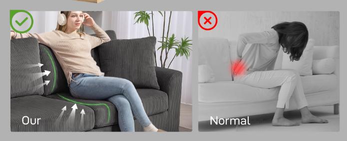 Jumbo Cord Sofa Couch with Spring Cushion, Grey