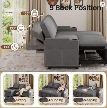 Sofa Bed, L-Shaped Sleeper Sectional Couch