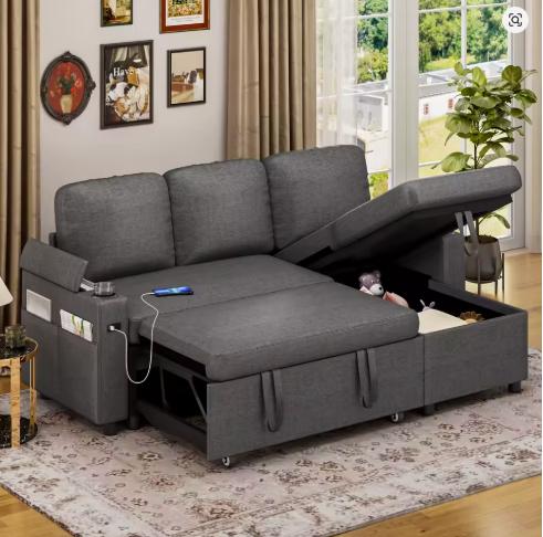 Sofa Bed, L-Shaped Sleeper Sectional Couch