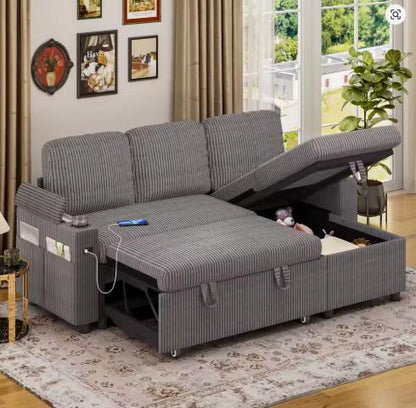 Sofa Bed, L-Shaped Sleeper Sectional Couch
