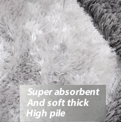Two luxury chenille bathroom rugs from DEPOT, ultra soft and highly absorbent, shown in a bathroom setting.