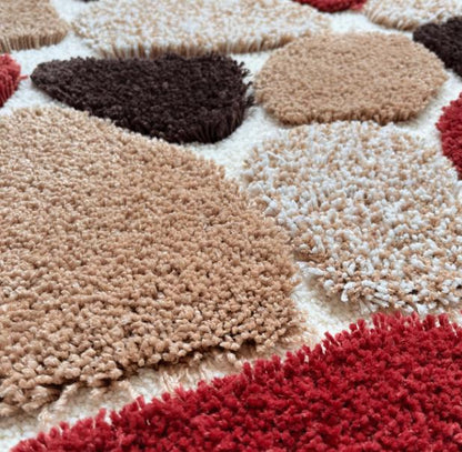 Pebble-style plush non-slip bath mat with rubber backing, soft, machine washable bathroom rug by DEPOT.