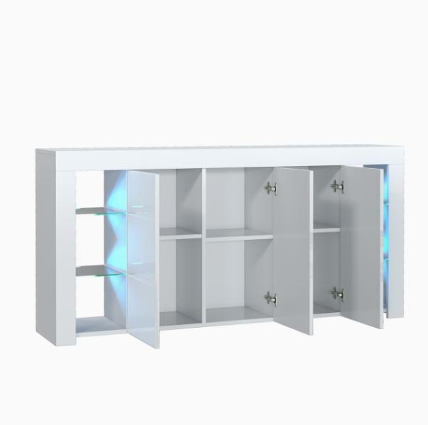 Modern DEPOT sideboard with high gloss doors and integrated LED lighting, showcasing sleek contemporary storage design.