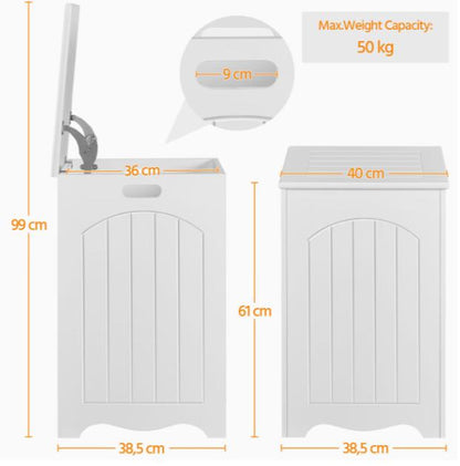 Solid laundry basket with lid from TrendHomeDepot, showcasing a sturdy design and integrated lid for easy laundry storage.