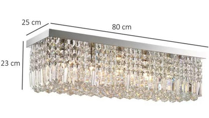 Contemporary glass prism pendant light by TrendHomeDepot with chrome finish, ideal for dining and living room ceiling illumination.