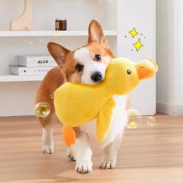 Soft plush duck toy for dogs, designed as a sleeping companion and playmate from TrendHomeDepot.